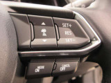 ステアリングスイッチで、先行車に自動追従するアダプティブクルーズコントロールが作動可能。設定した車速内での車間距離を自動で調整・維持。高速道路の渋滞時もアクセル・ブレーキ操作から解放されます。