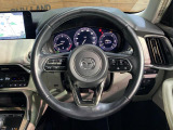 【純正革巻きステアリング】上質な革を使用することで、手にしっかり馴染みとても運転しやすいハンドルです♪