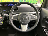 【純正革巻きステアリング】上質な革を使用することで、手にしっかり馴染みとても運転しやすいハンドルです♪