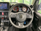 【純正革巻きステアリング】上質な革を使用することで、手にしっかり馴染みとても運転しやすいハンドルです♪