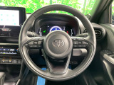 【純正革巻きステアリング】上質な革を使用することで、手にしっかり馴染みとても運転しやすいハンドルです♪