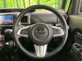 【純正革巻きステアリング】上質な革を使用することで、手にしっかり馴染みとても運転しやすいハンドルです♪