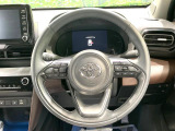 【純正革巻きステアリング】上質な革を使用することで、手にしっかり馴染みとても運転しやすいハンドルです♪