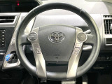 【純正革巻きステアリング】上質な革を使用することで、手にしっかり馴染みとても運転しやすいハンドルです♪