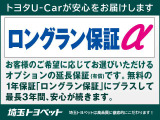 ロングラン保証に、お客様のご希望に応じてお選びいただけるオプションの延長保証です。無料保証期間1年に、安心をプラスする1年または2年の延長保証がお選びいただけます。もちろん走行距離は無制限です。