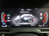 12.3インチ統合型インターフェースディスプレイ。モーターへ発電していく様子も見れるメーター類。ハンドル左側のスイッチで表示切替や設定が出来ます。