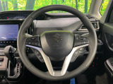 【純正革巻きステアリング】上質な革を使用することで、手にしっかり馴染みとても運転しやすいハンドルです♪
