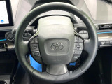 【純正革巻きステアリング】上質な革を使用することで、手にしっかり馴染みとても運転しやすいハンドルです♪