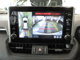 車両を上から見たような映像をナビ画面に表示するパノラミックビューモニターが付いています。
