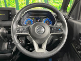 【純正革巻きステアリング】上質な革を使用することで、手にしっかり馴染みとても運転しやすいハンドルです♪