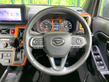 【純正革巻きステアリング】上質な革を使用することで、手にしっかり馴染みとても運転しやすいハンドルです♪