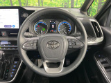 【純正革巻きステアリング】上質な革を使用することで、手にしっかり馴染みとても運転しやすいハンドルです♪
