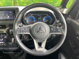 【純正革巻きステアリング】上質な革を使用することで、手にしっかり馴染みとても運転しやすいハンドルです♪