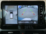 ギアを『R』に入れるとナビ画面に、まるで雲の上から覗いているような映像が映り、駐車をサポートしてくれます。