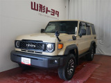 人気SUV ランドクルーザー70です!迫力ある外観は圧巻の一言。その走破性は雪道もなんのその。バックドアが観音開きなのも魅力的♪