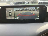 360度ビューカメラを搭載。4方の小型カメラの映像を処理し、車両真上からの映像に変換しています。