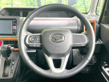 【純正革巻きステアリング】上質な革を使用することで、手にしっかり馴染みとても運転しやすいハンドルです♪