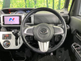 【純正革巻きステアリング】上質な革を使用することで、手にしっかり馴染みとても運転しやすいハンドルです♪