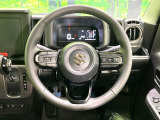 【純正革巻きステアリング】上質な革を使用することで、手にしっかり馴染みとても運転しやすいハンドルです♪