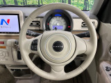 【純正革巻きステアリング】上質な革を使用することで、手にしっかり馴染みとても運転しやすいハンドルです♪