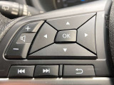 ステアリングオーディオコントロールスイッチ。オーディオの音量、ラジオ/テレビのチャンネル選局等をステアリングから手を離す事無く操作する事が出来ます。