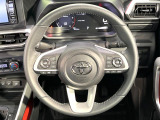 【純正革巻きステアリング】上質な革を使用することで、手にしっかり馴染みとても運転しやすいハンドルです♪