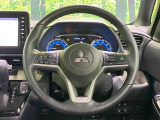 【純正革巻きステアリング】上質な革を使用することで、手にしっかり馴染みとても運転しやすいハンドルです♪