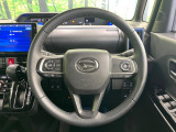 【純正革巻きステアリング】上質な革を使用することで、手にしっかり馴染みとても運転しやすいハンドルです♪