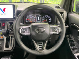 【純正革巻きステアリング】上質な革を使用することで、手にしっかり馴染みとても運転しやすいハンドルです♪