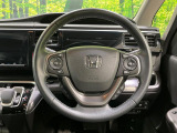 【純正革巻きステアリング】上質な革を使用することで、手にしっかり馴染みとても運転しやすいハンドルです♪