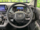 【純正革巻きステアリング】上質な革を使用することで、手にしっかり馴染みとても運転しやすいハンドルです♪