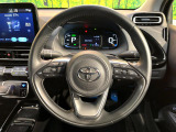 【純正革巻きステアリング】上質な革を使用することで、手にしっかり馴染みとても運転しやすいハンドルです♪