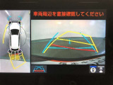 【パノラミックビューモニター】クルマの前後左右に搭載したカメラから取り込んだ画像を合成し、車両を上から見たような画像をディスプレイに表示します。