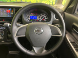 【純正革巻きステアリング】上質な革を使用することで、手にしっかり馴染みとても運転しやすいハンドルです♪