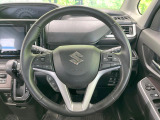 【純正革巻きステアリング】上質な革を使用することで、手にしっかり馴染みとても運転しやすいハンドルです♪