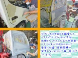 キャビンもまず凹みを鈑金してパテを打ち、サフェーサーで下地処理をしっかりした上で全塗装しています。いわゆるぶっかけ塗装とは違い長期間錆が発生しないように丁寧に仕上げています。