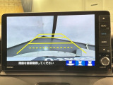 リバースギアに入れるだけで後方の表示へ切り替わります。夜間や雨の日の駐車も楽になりますよ。