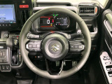 【純正革巻きステアリング】上質な革を使用することで、手にしっかり馴染みとても運転しやすいハンドルです♪