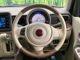 【純正革巻きステアリング】上質な革を使用することで、手にしっかり馴染みとても運転しやすいハンドルです♪