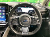 【純正革巻きステアリング】上質な革を使用することで、手にしっかり馴染みとても運転しやすいハンドルです♪