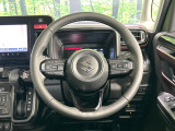 【純正革巻きステアリング】上質な革を使用することで、手にしっかり馴染みとても運転しやすいハンドルです♪