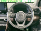 【純正革巻きステアリング】上質な革を使用することで、手にしっかり馴染みとても運転しやすいハンドルです♪