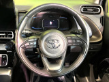 【純正革巻きステアリング】上質な革を使用することで、手にしっかり馴染みとても運転しやすいハンドルです♪