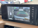 アラウンドビューモニターは4個のカメラを合成してまるで上から撮影した様な駐車場のどの位置にいるかとてもわかり易い機能です