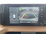 アラウンドビューモニターは4個のカメラを合成してまるで上から撮影した様な駐車場のどの位置にいるかとてもわかり易い機能です