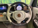 【純正革巻きステアリング】上質な革を使用することで、手にしっかり馴染みとても運転しやすいハンドルです♪