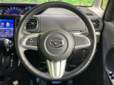 【純正革巻きステアリング】上質な革を使用することで、手にしっかり馴染みとても運転しやすいハンドルです♪