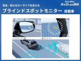 【ブラインドスポットモニター】ドアミラーでは確認しにくい後側方エリアに存在する車両に加え、急接近してくる車両も検知します。検知すると搭載されたLEDインジケーターが点灯します。