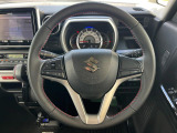 【純正革巻きステアリング】上質な革を使用することで、手にしっかり馴染みとても運転しやすいハンドルです♪