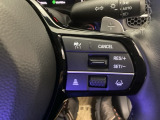 ステアリングホイールの右側がクルーズコントロールスイッチです。アクセルペダルを踏まずに一定走行が出来るので、高速道路での走行がグッと快適になります。